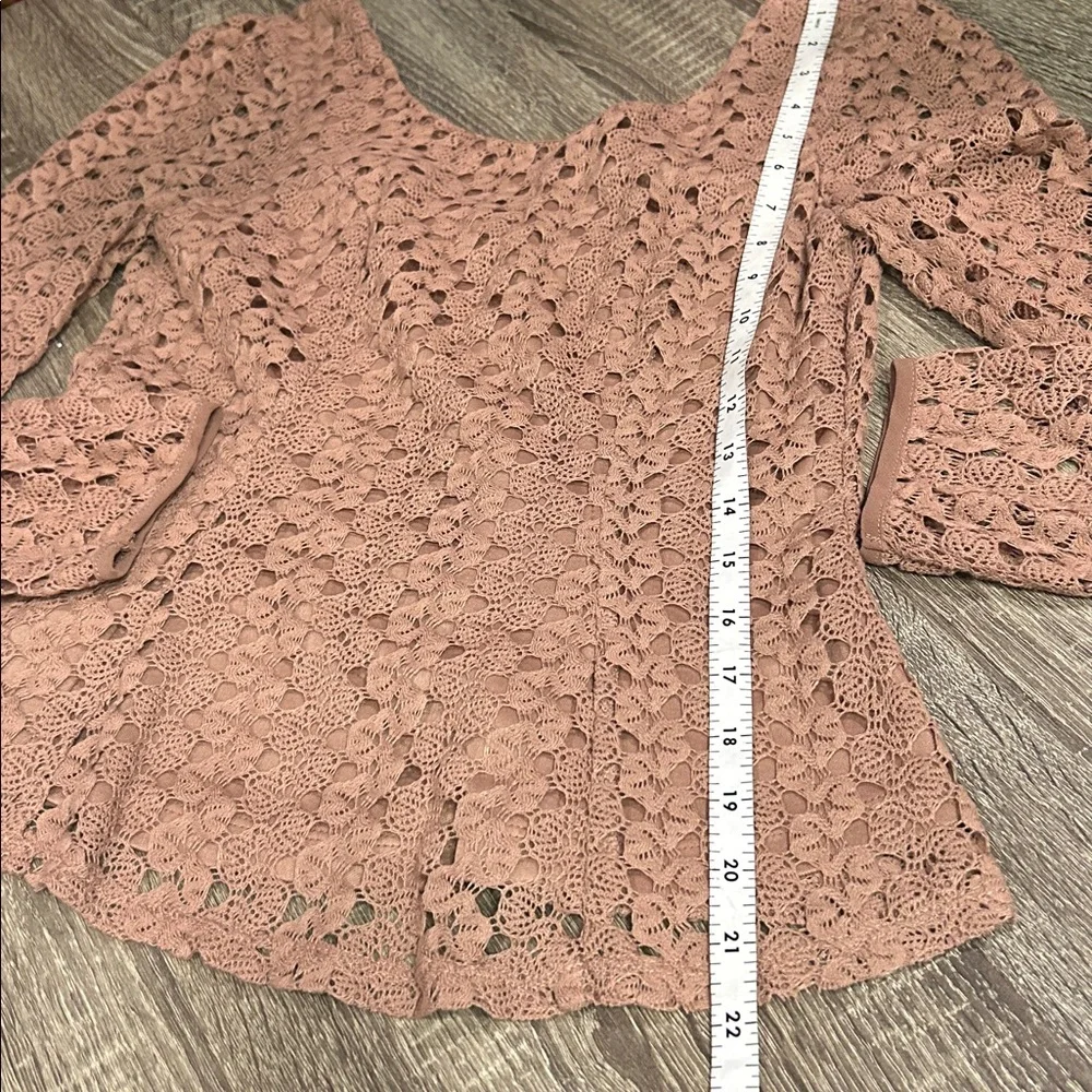 Double Zero Taupe Crochet Top
